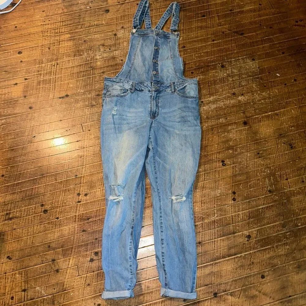 Refuge farmer distressed classic XL painter denim overalls